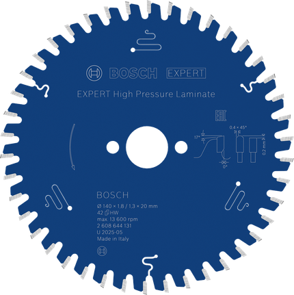 BoschEXPERT 高压层压板圆锯片 140 毫米。